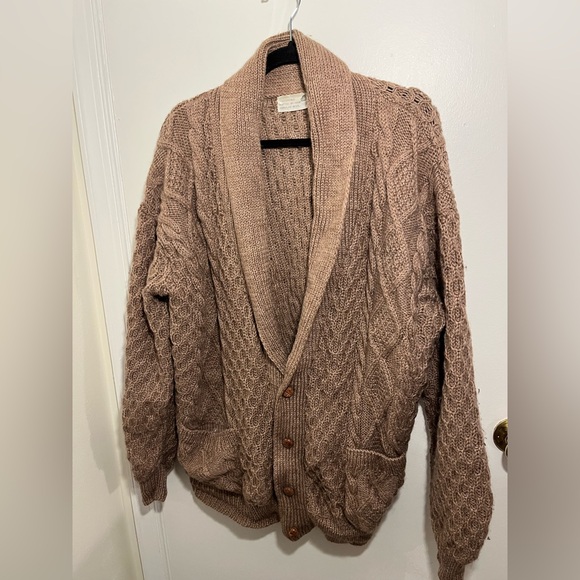 Amennuno Men's Cable Knit Cardigan 100% Wool - Picture 3 of 7